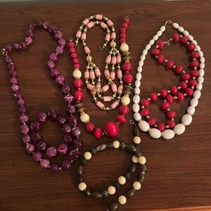 6 vintage beaded necklaces. All together
